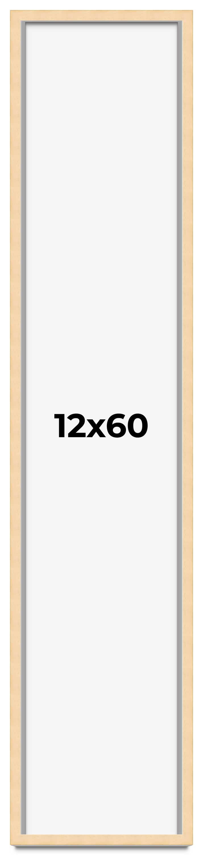 12x60 Frame Natural Wood Picture Frame | 0.75 Inch Moulding Width ...