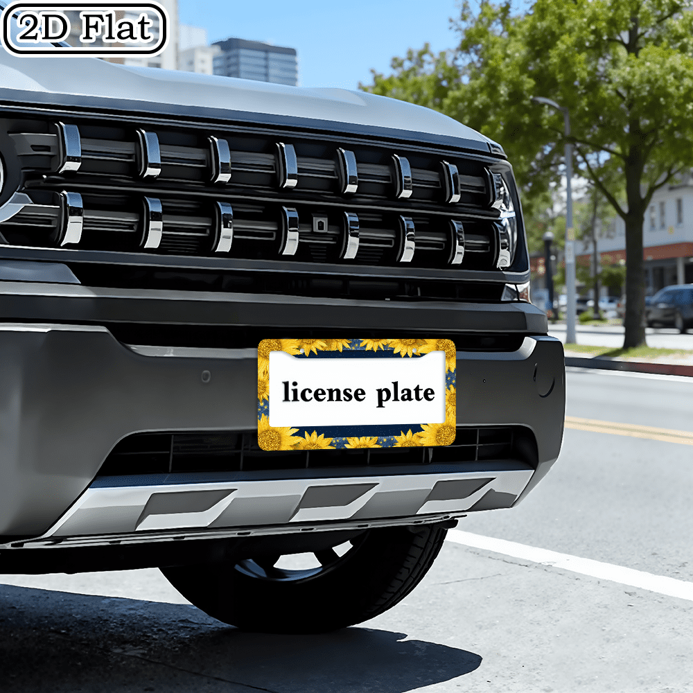 12x6inchMetal License Plate Frame Elegant Sunflower Design for North ...