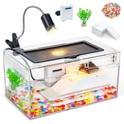 12x6x7 Turtle Starter Kit High-Definition Aquatic Turtle Tank with Heating Lamp, Filter, Advanced Ventilation & High-Temp Resistance for Turtle Terrarium Habitat