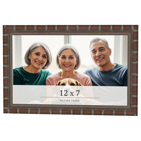 12x7 Dark Brown Bamboo Real Wood Picture Frame Width 1.5 inches | Interior Frame Depth 0.5 inches |