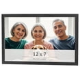 thumbnail image 1 of 12x7 Frame Black Charcoal Grey Wood Textured Picture Frame | 0.75 Inch Moulding Width | Gunmetal, 1 of 8