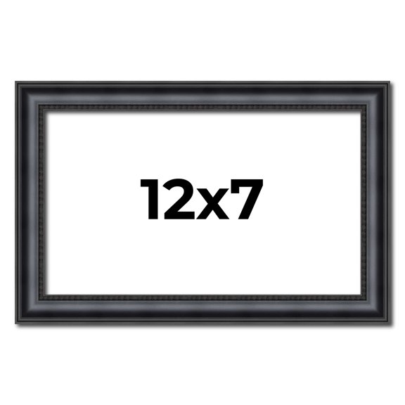 12x7 Frame Black Real Wood Picture Frame Width 1.25 inches | Interior Frame Depth 0.5 inches |
