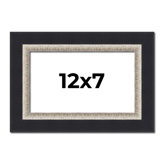 12x7 Frame Black Real Wood Picture Frame Width 2.25 Inches | Interior Frame Depth 0.5 Inches |