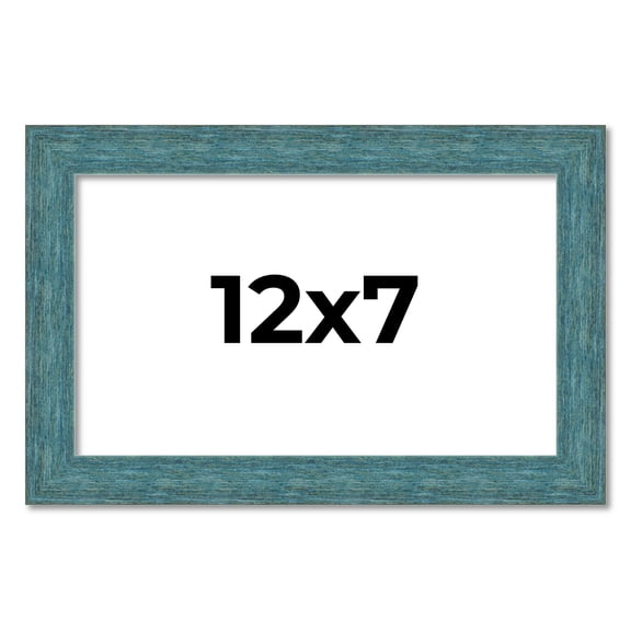 12x7 Frame Blue Rustic Barnwood Solid Wood Picture Frame Width 1.25 Inches | Interior Depth 0.5