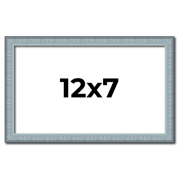 12x7 Frame Blue Scuffed Farm Board Solid Wood Picture Frame Width 0.75 Inches | Interior Depth 0.5