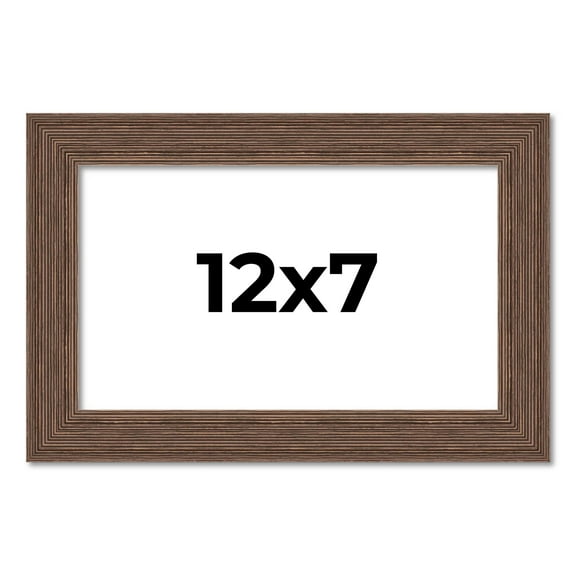12x7 Frame Brown Distressed Barnwood Picture Frame | Rustic Farmhouse Photo Frame Includes UV