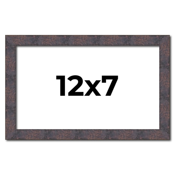 12x7 Frame Brown Rustic Lacquered Walnut Solid Wood Picture Frame Width | 0.875 Inch Moulding Width
