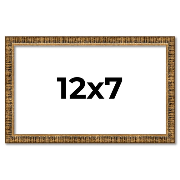 12x7 Frame Gold Kingsley Distressed Solid Wood Picture Frame Width 0.75 Inches | Interior Frame