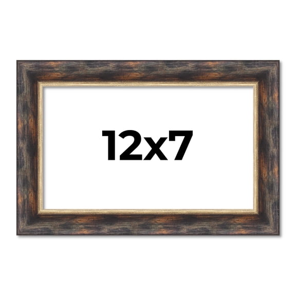 12x7 Frame Gold Real Wood Picture Frame Width 1.5 inches | Interior Frame Depth 0.5 inches |