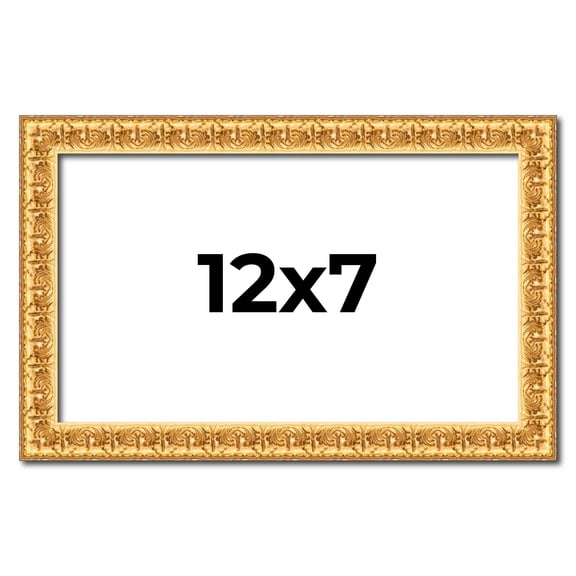 12x7 Frame Gold Real Wood Picture Frame Width 1 inches | Interior Frame Depth 0.5 inches | Edwina