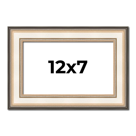 12x7 Frame Gold Silver Plein Aire 2" Inch Wide Moulding Solid Wood Picture Frame | Modena