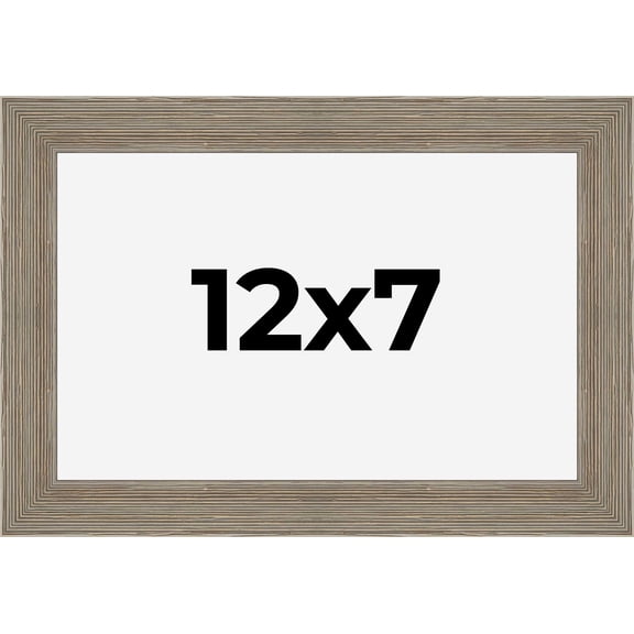 12x7 Frame Gray Barnwood Rustic Solid Wood Picture Frame | 1.5 Inch Moulding Width | Includes UV