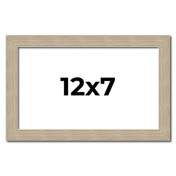 12x7 Frame Grey Solid Wood Picture Frame Width 1 Inches | Interior Frame Depth 0.5 Inches |