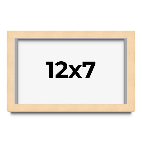12x7 Frame Natural Wood Picture Frame | 0.75 Inch Moulding Width | with UV Acrylic Plexiglass, Foam