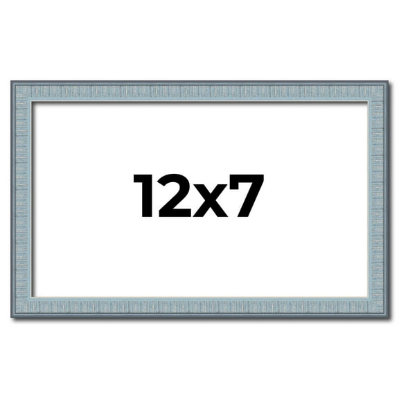 12x7 Frame Rustic Sky Blue Solid Wood Picture Frame | 0.75 Inch Moulding Width |Includes UV Acrylic