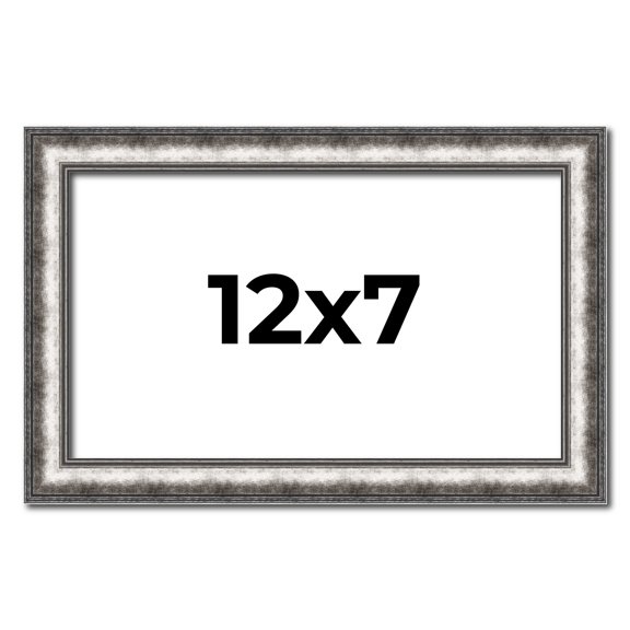 12x7 Frame Silver Real Wood Picture Frame Width 1.125 Inches | Interior Frame Depth 0.5 Inches |