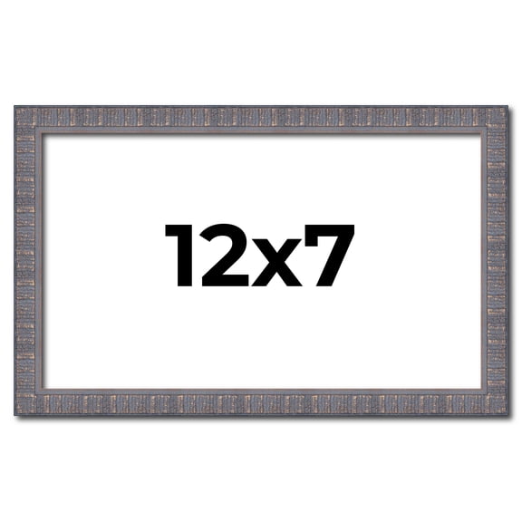 12x7 Frame Slate Blue Distressed Rustic Solid Wood Picture Frame | 0.75 Inch Moulding Width |