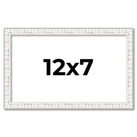 12x7 Frame White Real Wood Picture Frame Width 0.75 inches | Interior Frame Depth 0.5 inches |