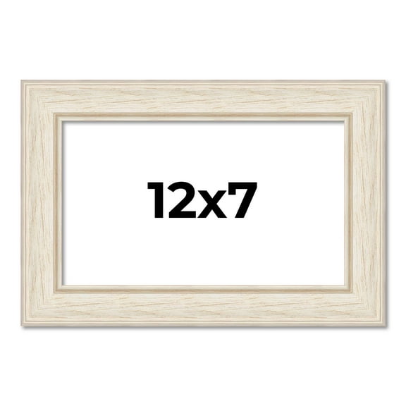 12x7 Frame White Real Wood Picture Frame Width 1.75 inches | Interior Frame Depth 0.5 inches |