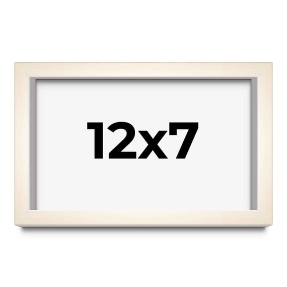 12x7 Frame White Wheat Solid Wood Picture Frame | Moulding Width 0.75 Inches | Interior Depth 0.5
