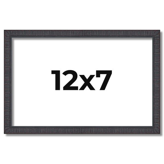 12x7 Rustic Brown Real Wood Picture Frame Width 0.75 inches | Interior Frame Depth 0.5 inches |
