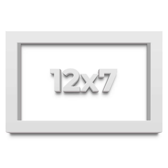 12x7 Shadow Box High Gloss White Display Frame | 1.625 Inches Deep | 1 Inch Moulding Width | Solid