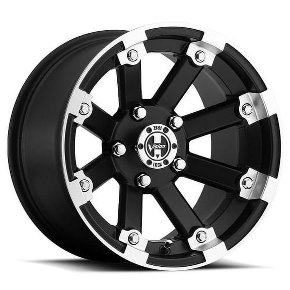 Vision Lockout 12x7 5x114.3 2.5et Matte Black Machined Lip Wheel