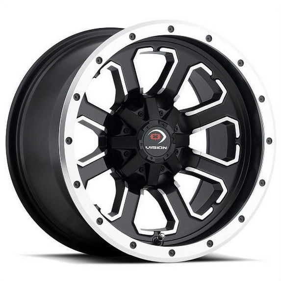 12x7 Vision 548 Commander Matte Blk Machined UTV Wheel 4x156 (2.5mm)