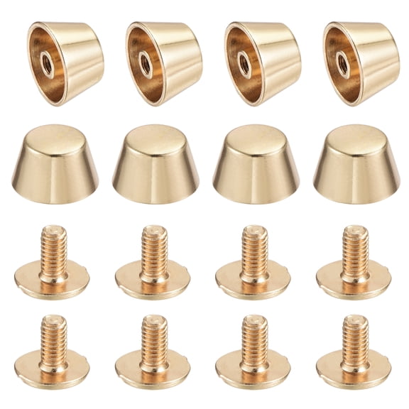 12x7mm Flat Hollow Rivet Studs Zinc Alloy Electroplating Gold Tone 8 Pack