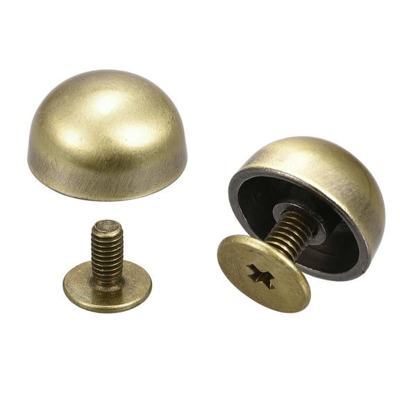 12x7mm Screw Back Rivets Hollow Round Head Leather Studs Bronze Tone 20 Pack
