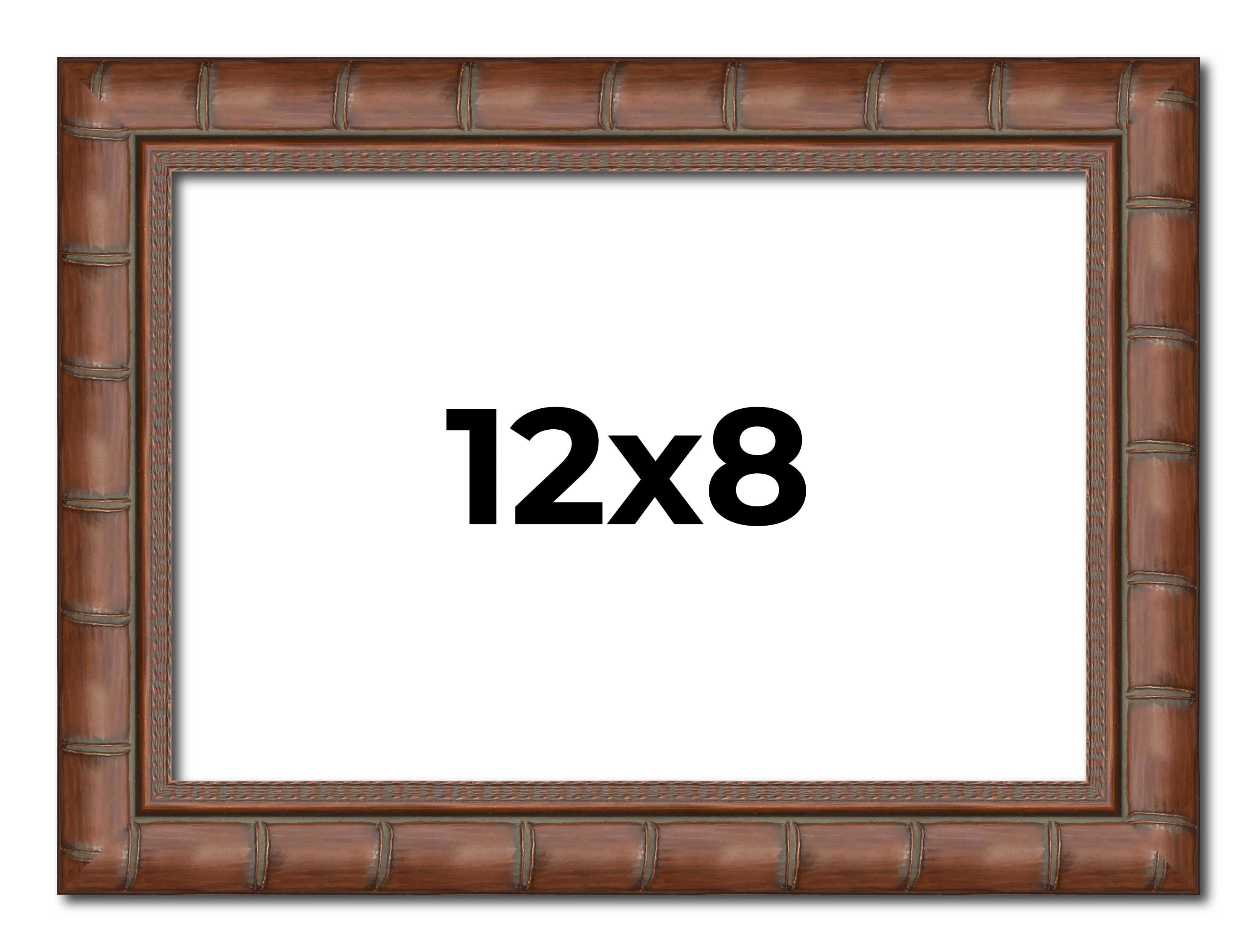 12x8 Frame Golden Caramel Solid Wood Bronze Picture Frame