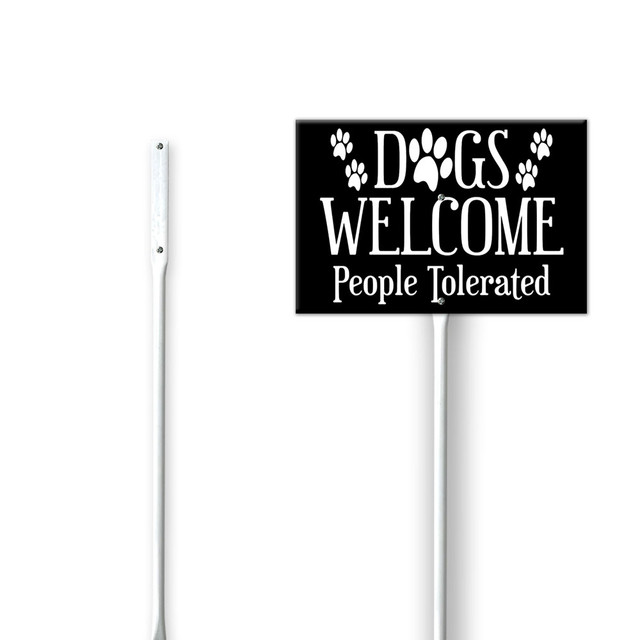 12x8 IN Dogs Welcome People Tolerated Door Sign, Printed Plaque Sign ...