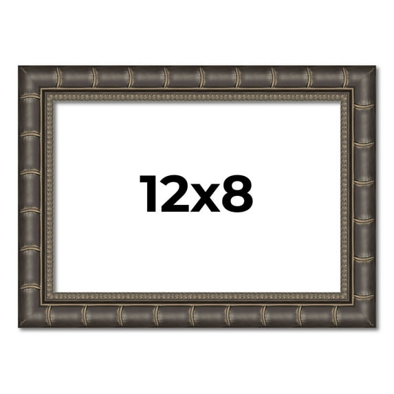 12x8 Frame Black Bamboo Solid Wood Picture Frame Width 1.5 Inches | Interior Frame Depth 0.5 Inches