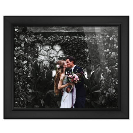 12x8 Frame Black Picture Frame - Complete Modern Photo Frame Includes UV Acrylic Shatter Guard Front, Acid Free