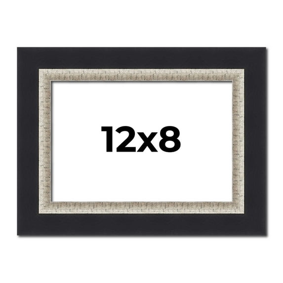 12x8 Frame Black Real Wood Picture Frame Width 2.25 Inches | Interior Frame Depth 0.5 Inches |