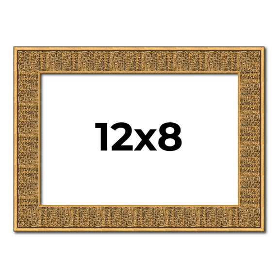 12x8 Frame Black and Gold Distressed Solid Wood Sonoma Picture Frame | 1.625 Inch Moulding Width |