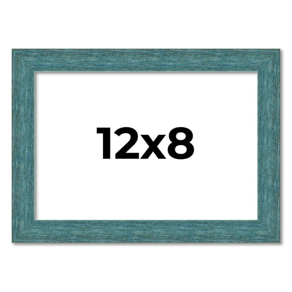 12x8 Frame Blue Rustic Barnwood Solid Wood Picture Frame Width 1.25 Inches | Interior Depth 0.5