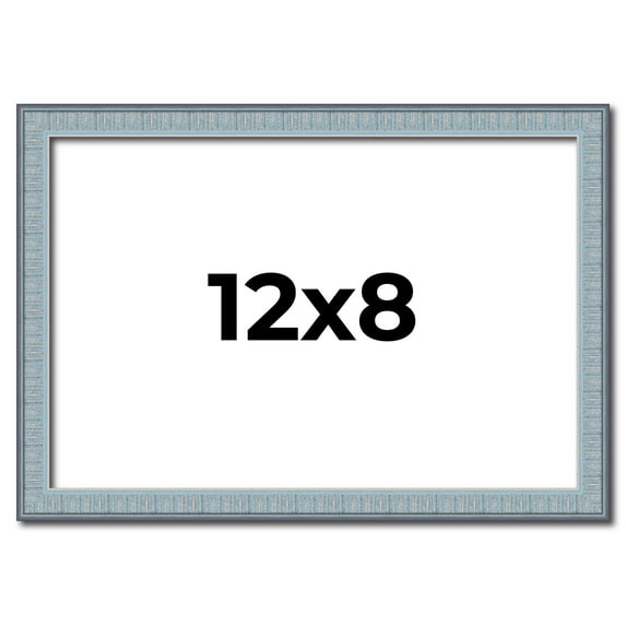 12x8 Frame Blue Scuffed Farm Board Solid Wood Picture Frame Width 0.75 Inches | Interior Depth 0.5