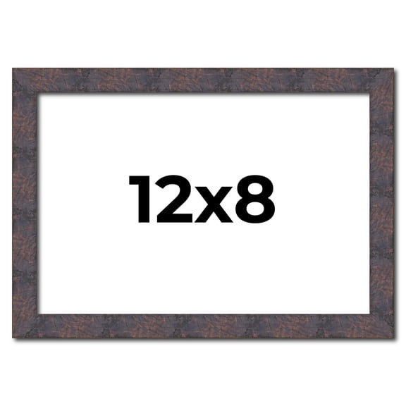 12x8 Frame Brown Rustic Lacquered Walnut Solid Wood Picture Frame Width | 0.875 Inch Moulding Width