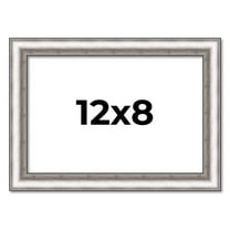 12x8 Frame Silver Real Wood Picture Frame Width 1.25 Inches | Interior Frame Depth 0.5 Inches |
