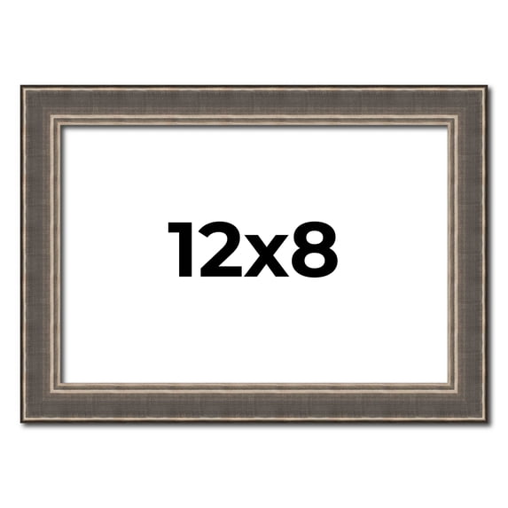 12x8 Frame Silver Real Wood Picture Frame Width 1.25 Inches | Interior Frame Depth 0.5 Inches |