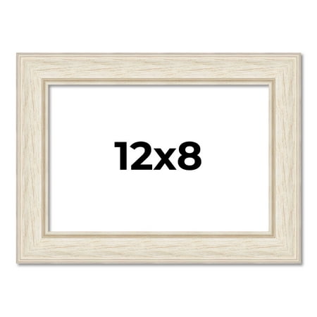 12x8 Frame White Real Wood Picture Frame Width 1.75 inches | Interior Frame Depth 0.5 inches |