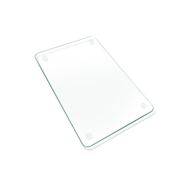12x8 Inch Clear Tempered Glass Cutting Board, Small Kitchen Counter Chopping Board with Non-Slip Feet, Scratch & Heat Resistant Glass Prep Board