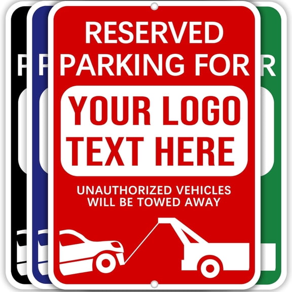 12x8 Inch Reserved Parking Sign for Business, Rust-Free Aluminum, Weather-Resistant Outdoor Parking Lot Sign