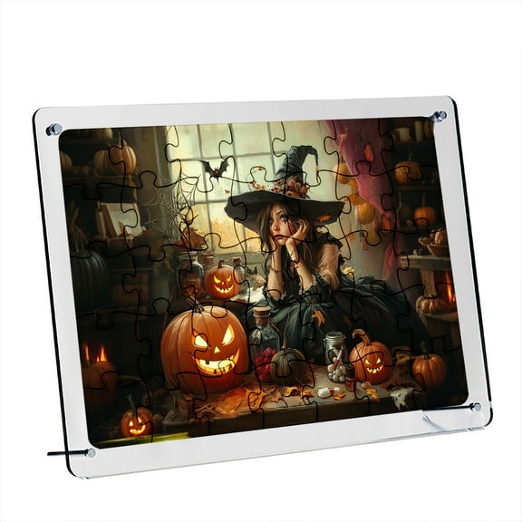 12x8 Inches Customized Acrylic Transparent Puzzle Picture Frame - Three-Layer 3D Design with Stable Bracket for Home Office Decor, Birthday Anniversary Gifts