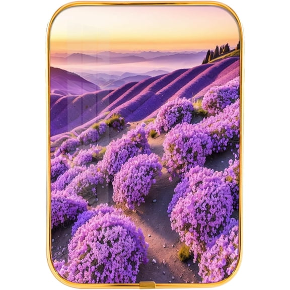12x8 Inches Framed Flowers Wall Art Wildflower Botanical Nature Pictures Garden Landscape Print Artwork with Gold Frame for Restaurant,Crystal Porcelain Painting Wall Decor