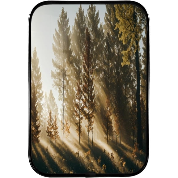 12x8 Inches Framed Forest Sunrise Wall Art Decor Great Smoky Mountains Photo Prints Nature Landscape Artwork with Black Frame for Office,Crystal Porcelain Painting Wall Decor