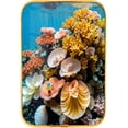 thumbnail image 1 of 12x8 Inches Framed Underwater World Wall Art Decor with Gold Frame and Decorative Coral Shell Fish Pictures Print For Man Cave, Modern Home Decor, Crystal Porcelain Painting Wall Decor, 1 of 8