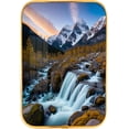 thumbnail image 1 of 12x8 Inches Framed Waterfall and Stream in The Tropical Forest Scenery Nature Pictures Artwork Contemporary Wall Art with Gold Frame for Store,Crystal Porcelain Painting Wall Decor, 1 of 8