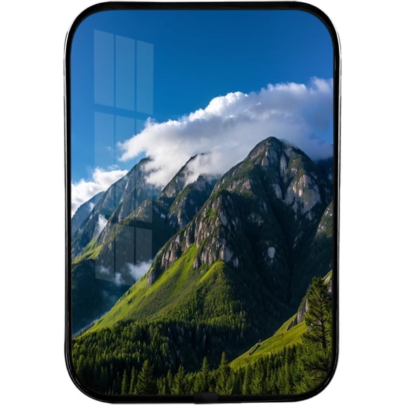 12x8 Inches Framed White Clouds Over Mountains Scenery Wall Art Landscape Modern Scenic Nature Wilderness Pictures with Black Frame for Bedroom,Crystal Porcelain Painting Wall Decor